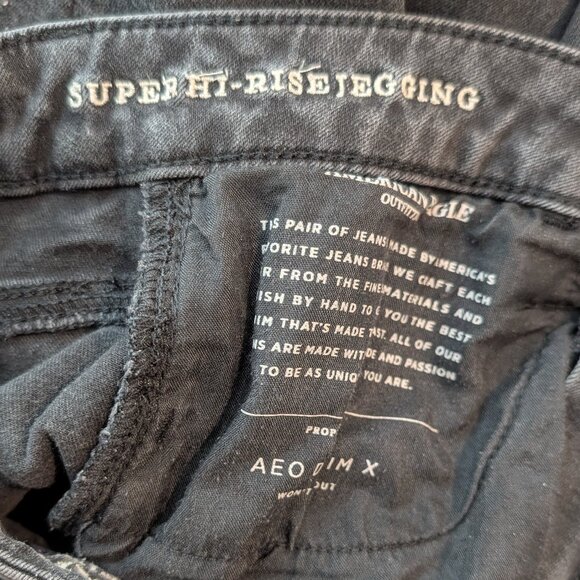 American Eagle Black High Rise Skinny Jeans - Picture 6 of 7